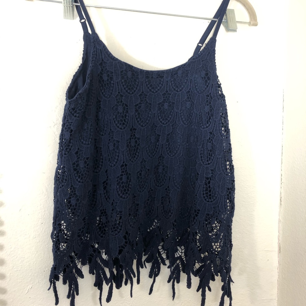 Navy Blue Crop Top